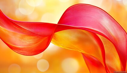Poster - Fluid Layers Captivating Blend of Red, Pink, and Orange Shades in an Artistic, Abstract Image