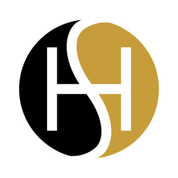 Alphabet letter sh, hs  monogram logo vector design