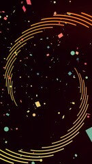 Poster - Animation of lights and geometrical shapes over black background