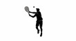 © Perfect Solutions - Tennis Player Serve Silhouette on White