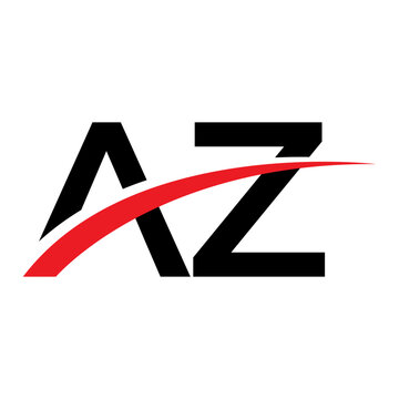 Alphabet letter AZ  with swashes monogram logo vector design