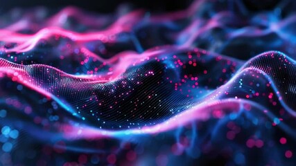 Wall Mural - cosmic waves of light on a dark background, perfect for science or technology concepts