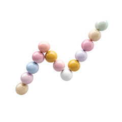 Aufkleber - Pastel colored connected dots creating a dynamic zigzag chart design on a centered axis with a smooth soft surface and a clean minimal aesthetic