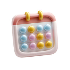 Aufkleber - A pastel colored calendar icon with a minimal clean design and smooth clay style surface