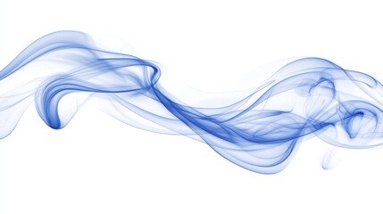 Poster - Abstract Waves Flowing in Blue Smoke Design, Realistic Curves and Artistic Effects in Motion