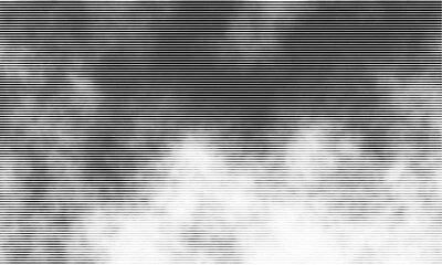 Poster - Abstract art geometric background with horizontal black lines. Optical illusion with waves and transition. Grunge clouds texture