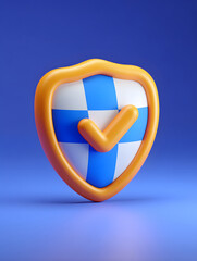 Poster - 3D Technology Shield icon Cybersecurity Data protection Business context