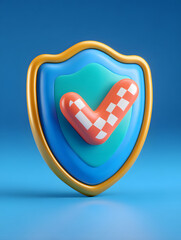 Poster - 3D Technology Shield icon Cybersecurity Data protection Business context