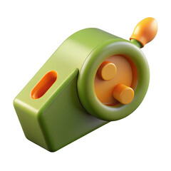 Aufkleber - 3d green and orange whistle with crank isolated on transparent background