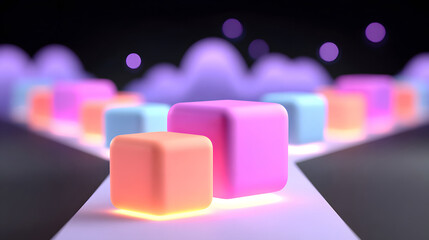 Poster - Future technology line background and light effects, abstract future technology concept design scene illustration