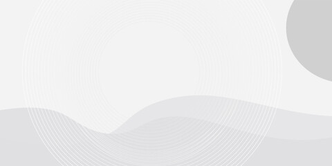 Poster - White geometric abstract background overlap layer on bright space with lines effect decoration.