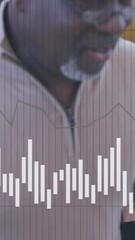 Poster - Animation of data processing over diverse business people working at office