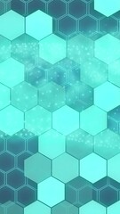 Poster - Animation of shapes moving and spots on blue background