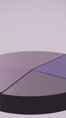 Poster - Animation of pie chart financial data processing over light purple background