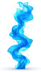 Poster - Elegant Abstract Smoke Shape Swirls on White Background, Smooth Fluid Dynamics with Luminous Texture