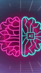 Poster - Animation of ai chat and data processing over globe on purple background