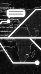 Poster - Animation of ai chat and data processing over world map