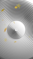 Poster - Animation of gold stars falling over moving black and grey concentric rings