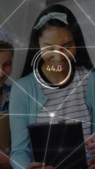 Poster - Animation of data and network of connections over diverse schoolchildren using tablet