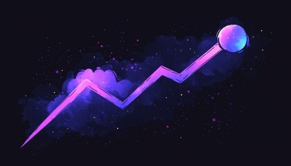 Poster - Modern Stock Image of a Rising Arrow on a Data Chart Symbolizing Growth and Success Trends