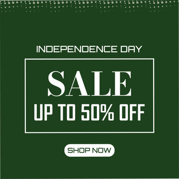Pakistan Day Independence Day sale banner poster and social media business deal. Green background. independence day background. 