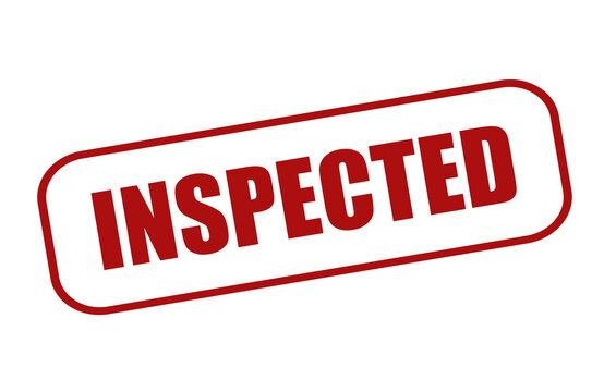 Stamp with Inspected text, on a transparent background