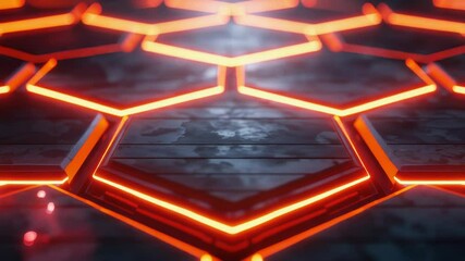 Poster - A bright red neon light illuminates a dimly lit room, providing a focal point amidst the darkness