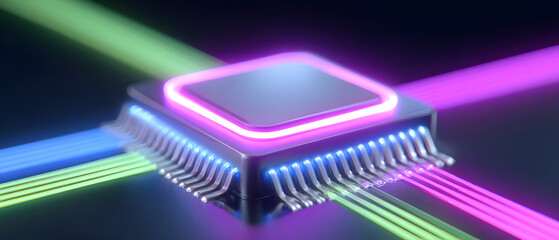 Poster - Green technology abstract photon big data network creative illustration