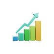 © mubashar - Visual representation of a bar graph with an upward trending arrow indicating growth and success