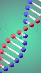 Poster - Animation of icons, dna strand over data processing