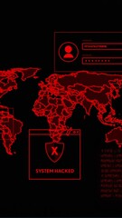 Poster - Animation of world map and data processing over computer servers