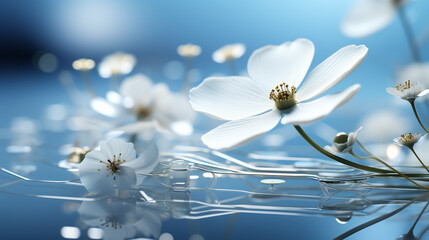 Abstract glowing blue flower on a background