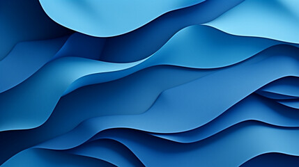 Wall Mural - Geometric paper shapes on abstract blue background