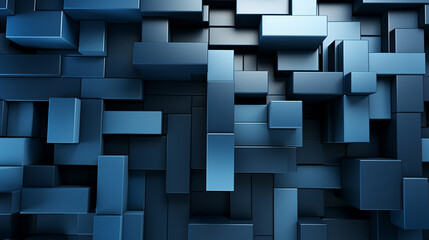 Wall Mural - Geometric paper shapes on abstract blue background