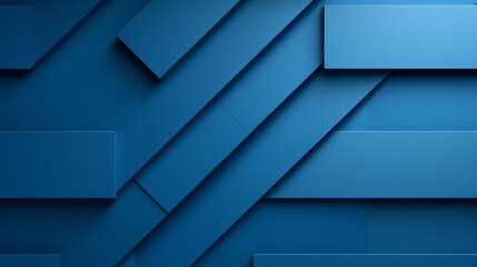 Wall Mural - Geometric paper shapes on abstract blue background