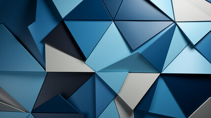 Wall Mural - Geometric paper shapes on abstract blue background