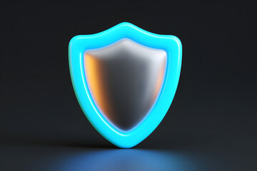 Poster - 3D Technology Shield icon Cybersecurity Data protection Business context