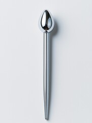 Poster - Silver, teardrop-shaped, object on a light background