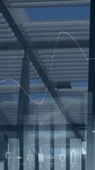 Poster - Animation of financial data processing over business people