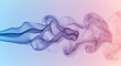 © Strother - A horizontal stream of colorful smoke smoothly transitioning from blue to pink. An abstract, graceful, and artistic background for creative design projects.