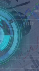 Poster - Animation of scope scanning, statistics and data processing on grey background