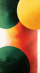 Poster - Colorful abstract background featuring intersecting circles and textured surfaces