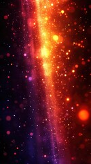 Wall Mural - glowing light particles create a vibrant, cosmic space. oranges, reds, purples mix