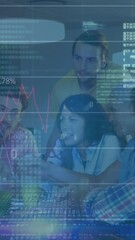 Poster - Animation of statistics and financial data processing over diverse business people
