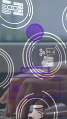 Poster - A man is using a laptop on a bus
