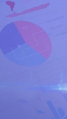 Poster - Animation of financial data processing over blue background