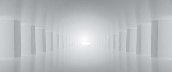 Poster - Abstract Futuristic empty floor and room Sci-Fi Corridor With light for showcase,room,interior,display products.Modern Future cement floor and wall background technology interior concept.3d render