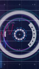 Poster - Animation of circles over multiple graphs with numbers against abstract background