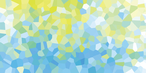 Aufkleber - Abstract geometric mosaic pattern in cool tones with varying blue green and yellow tints creating a visually engaging background design