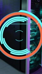 Poster - Animation of round scanner against computer server room